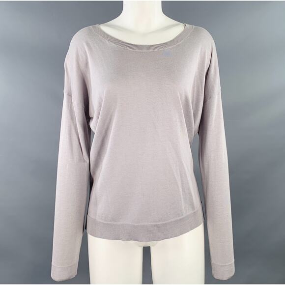 MARGARET OLEARY Size M Cotton Silk Long Sleeve Scoop Neck Casual Top - Picture 1 of 2